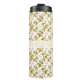 Garrafa Térmica Vintage Flor de Limão – Cítrico Botânico Elegante