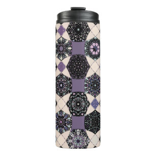 Garrafa Térmica Vintage Floral Mandala: Colorida sem Seiva