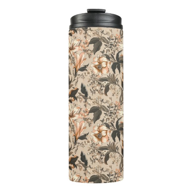 Garrafa Térmica Vintage Floral Pattern Thermal Tumbler (Frente)