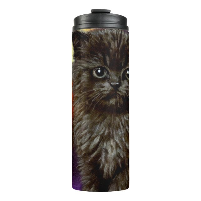 Garrafa Térmica Vintage Halloween Kitten (Frente)