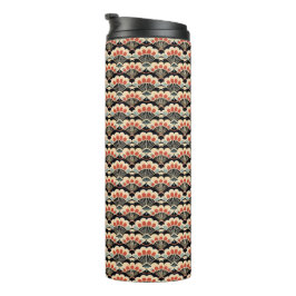 Garrafa Térmica Vintage Japonês Art Deco Fan Thermal Tumbler