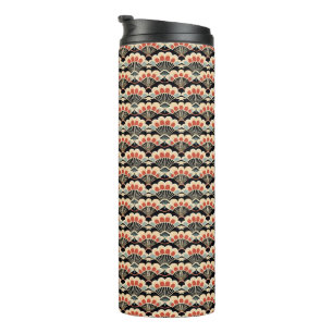 Garrafa Térmica Vintage Japonês Art Deco Fan Thermal Tumbler