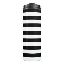 Garrafa Térmica Vintage listras negras e brancas clássicas