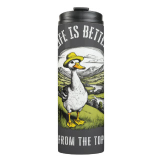 Garrafa Térmica Vintage Mama Duck Design - A vida é melhor do que