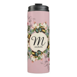 Garrafa Térmica Vintage Monographic Butterfly Dusty Rosa Personali