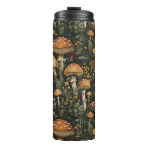 Garrafa Térmica Vintage Mushroom Garden Sem Olhos Padrão