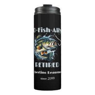 Garrafa Térmica Vintage OFishAlly Aposentado Grande Peixe Morde a