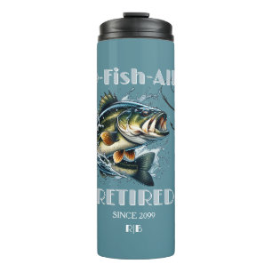 Garrafa Térmica Vintage OFishAlly Aposentado Grande Peixe Morde a