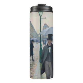 Garrafa Térmica Vintage Paris Street em um Dia de Chuva
