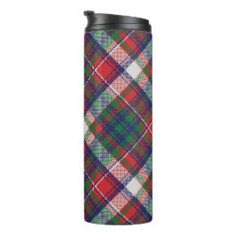 Garrafa Térmica Vintage Retro Natal Xadrez Vermelho Azul