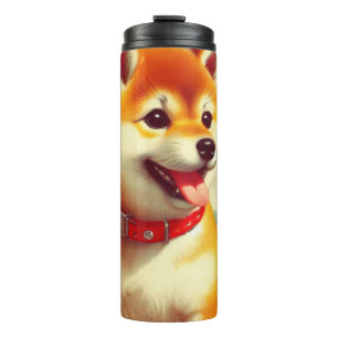 Garrafa Térmica Vintage Shiba Inu Pintura