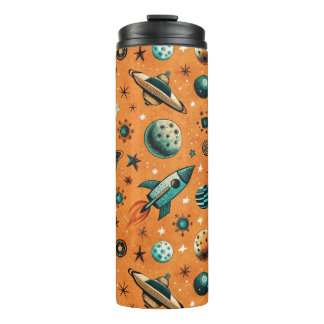 Garrafa Térmica Vintage Spacecraft Rocket ships Pattern - Cosmos(1