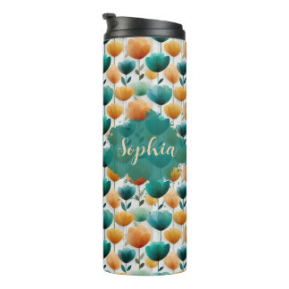 Garrafa Térmica Vintage Spring Yellow and Green Floral