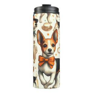 Garrafa Térmica Vintage Toy Fox Terrier sem costura