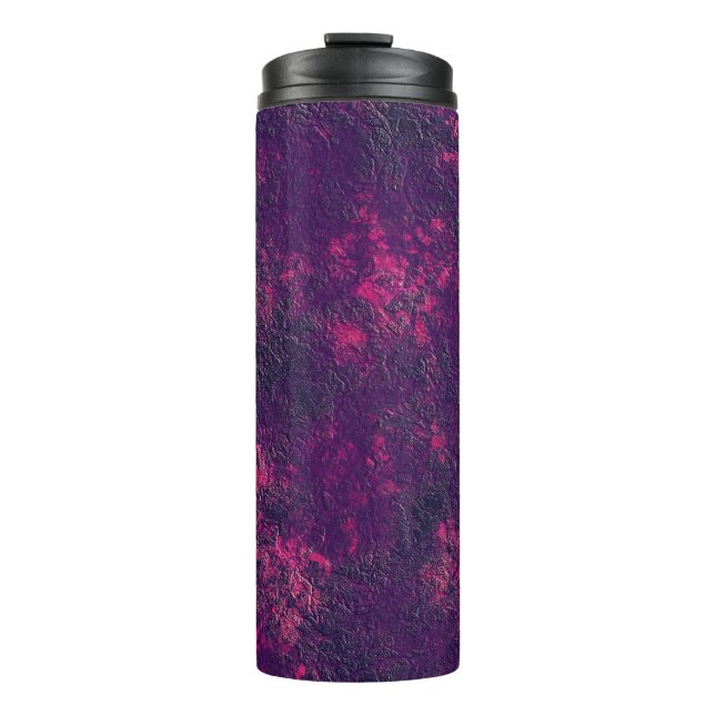 Garrafa Térmica violeta-rosa-marinho-roxa-mármore-abstrato (Frente)