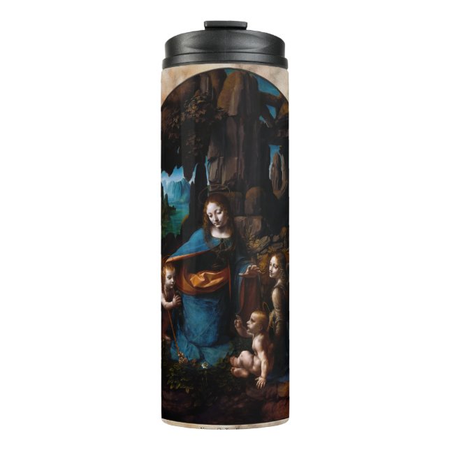 Garrafa Térmica Virgem das Rochas por Leonardo da Vinci (Frente)