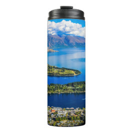 Garrafa Térmica Vista em Queenstown do Pico de Bob, Nova Zelândia