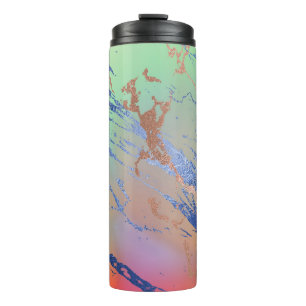 Garrafa Térmica Vivid Marble Coloração d'água do Pastel a Neg