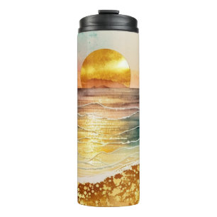Garrafa Térmica Watercolor Beach Series Design 3