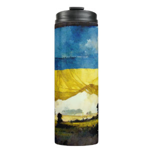 Garrafa Térmica Watercolor Ucraniano BattFlag Thermal Tumbler