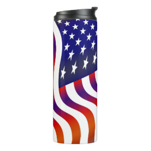 Garrafa Térmica Waving USA Flag red, white and blue
