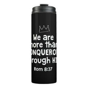 GARRAFA TÉRMICA WE ARE MORE THAN CONQUERORS THROUGH HIM ROM 8 37