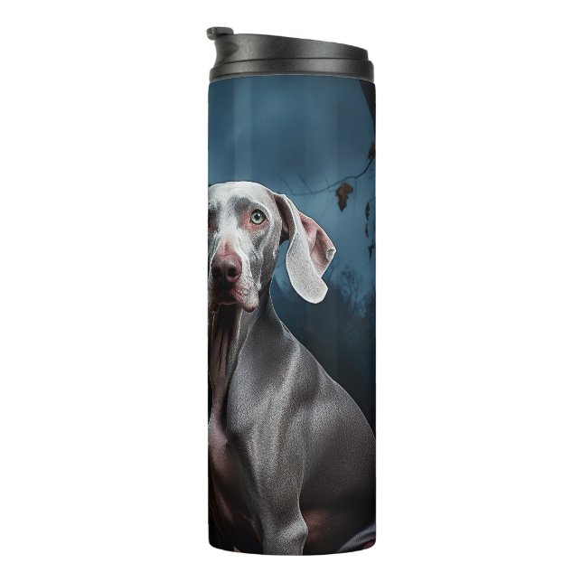 Garrafa Térmica Weimaraner Halloween Assustador (Rotação à direita)