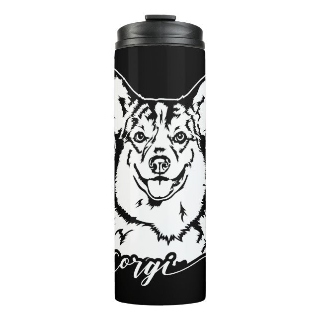 Garrafa Térmica Welsh Corgi - mãe do cão retrato (Frente)