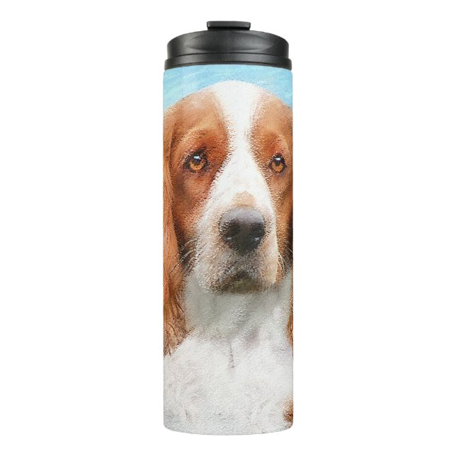 Garrafa Térmica Welsh Springer Spaniel Painting - Arte Original De (Frente)