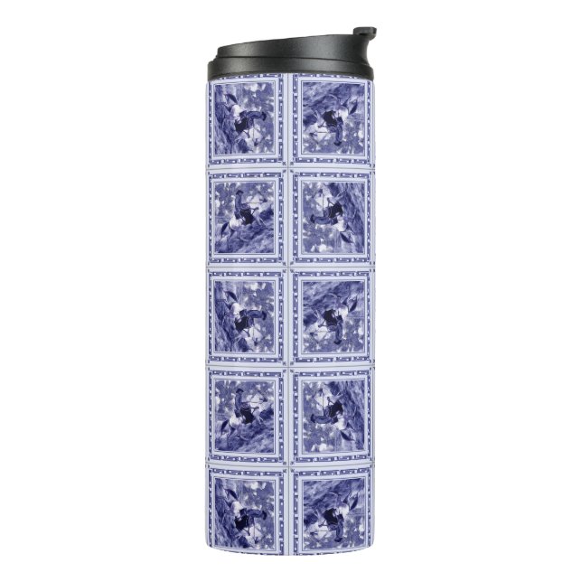 Garrafa Térmica Western Denim Blue Delft Tile - Thermal Tumbler (Giro à esquerda)