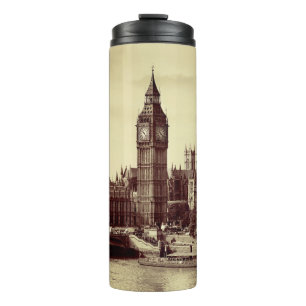 Garrafa Térmica Westminster de Londres com Big Ben e ponte. velho,