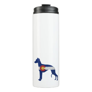 Garrafa Térmica Whippet Dog Breed Colorado Flag Silhouette