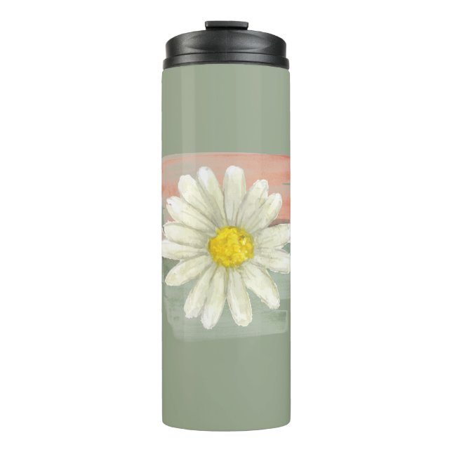 Garrafa Térmica White Daisy Watercolor (Frente)