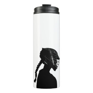 Garrafa Térmica White Tumbler-Girl's Lacrosse Goalie Silhouette