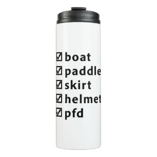 Garrafa Térmica Whitewater Kayaking Checklist Gift for Kayaker