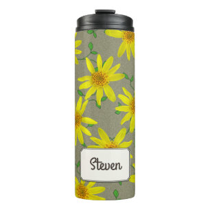 Garrafa Térmica Wildflower amarelo do jardim botânico algum nome