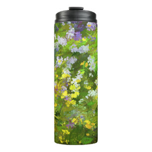 Garrafa Térmica Wildflower Impasto Painting - Arte Flor Original