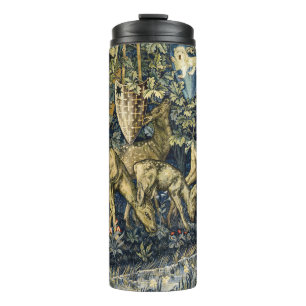 Garrafa Térmica William Morris Cervo e Escudos em um Reino Verde