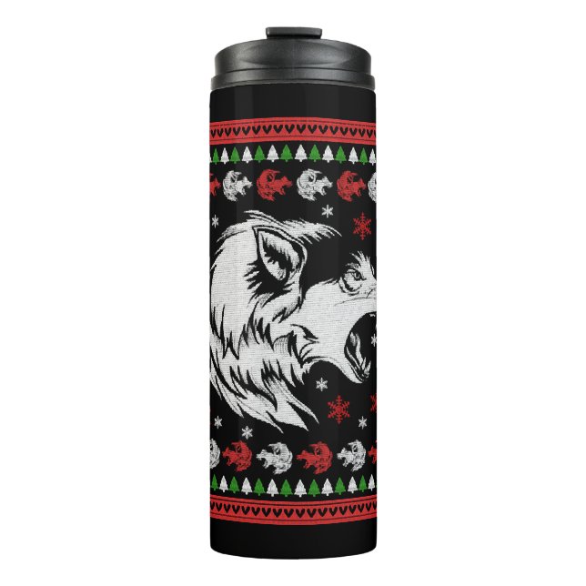 Garrafa Térmica Wolf Christmas (Frente)