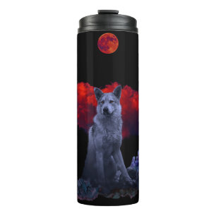 Garrafa Térmica Wolf Moon   Tumbler de café com Gótico térmico