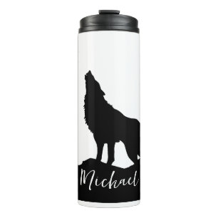 Garrafa Térmica Wolf Pop Art Seu Nome White Personalizado