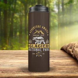 Garrafa Térmica Woodland View of Glacier National Park in Montana