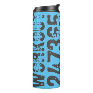Garrafa Térmica Worn out and scratched text Workout 247365 blue