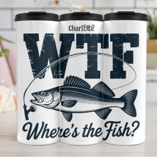 Garrafa Térmica WTF: Humor de Pesca, Onde está o Peixe?