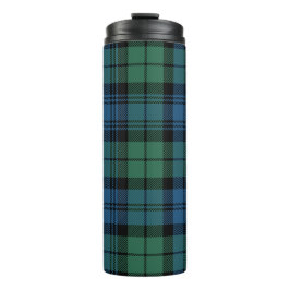 Garrafa Térmica Xadrez Clan Campbell Green Blue Check Tartan