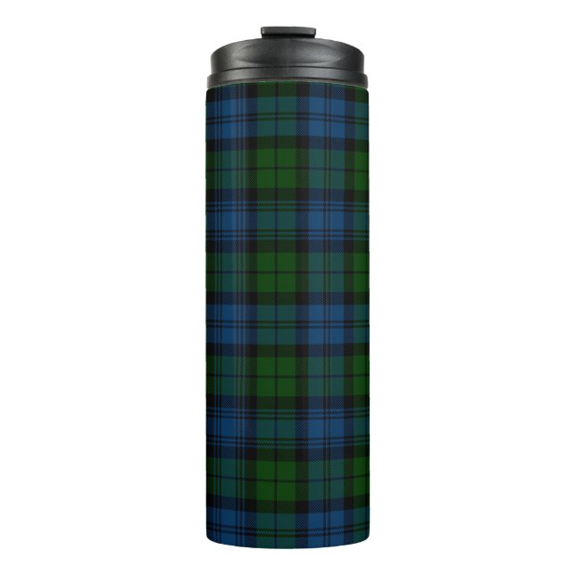 Garrafa Térmica Xadrez Clan Campbell Militar Tartan Black Green (Frente)