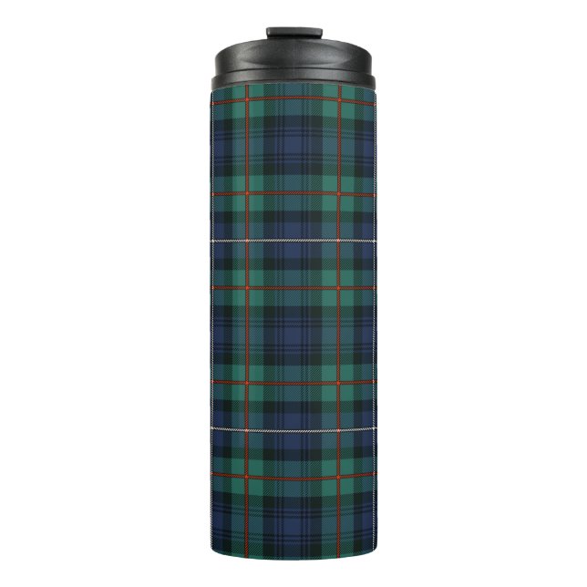 Garrafa Térmica Xadrez Clan Robertson Green Purple Check Tartan (Frente)