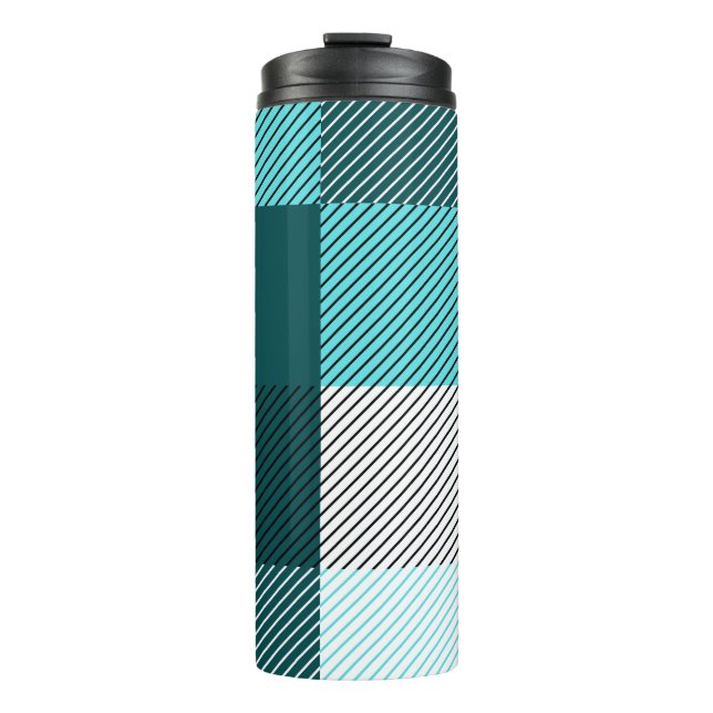 Garrafa Térmica Xadrez Contemporânea Rústica (Frente)