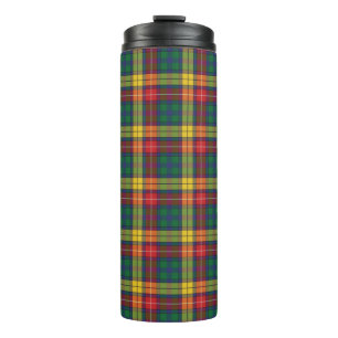 Garrafa Térmica Xadrez de Tartan Clan Buchanan Verificação Verde