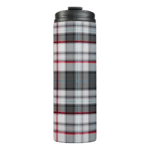 Garrafa Térmica xadrez de tartan texturizada por cinza